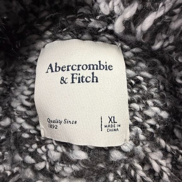 Abercrombie & Fitch Oversized Marled Chunky Knit Mock Neck Sweater XL Cozy Gray - Picture 2 of 7